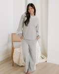 Jordyn Varisty Long Sleeve Pullover and Pants Set - Gray